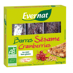 Barre sesame cranberries 75 gr