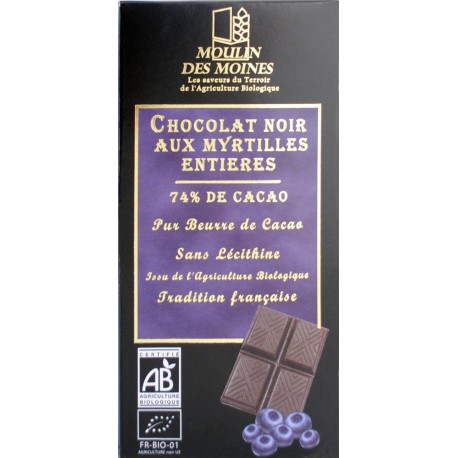 CHOCOLAT NOIR MYRTILLES 100 GR