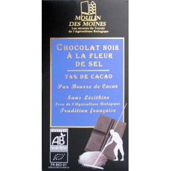 CHOCOLAT NOIR 74% FLEUR DE SEL 100G
