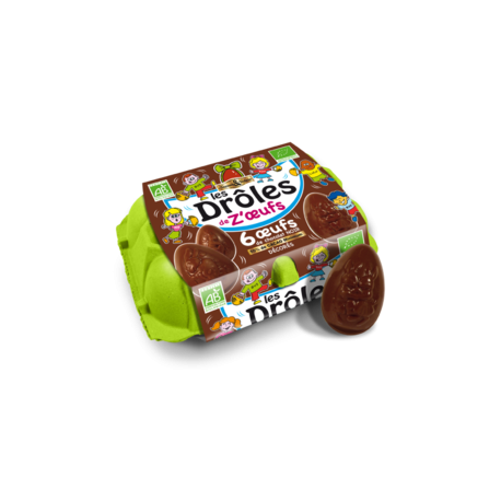 Boite oeufs chocolat noir 55% 6x15g